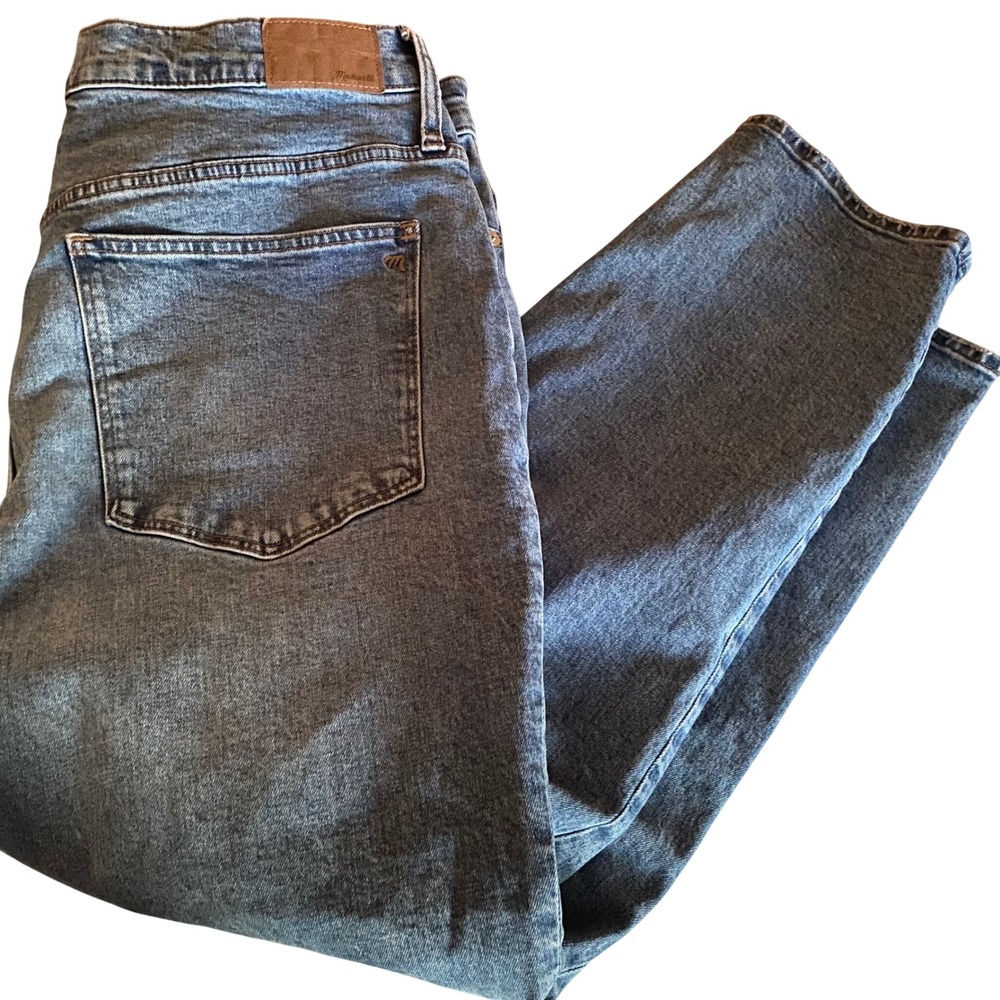 Madewell Mom Jean High Rise Tapered Medium Wash Blue Denim Jeans 33